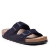 Birkenstock Arizona Suede Leather Soft Footbed Sandal in Midnight  Men's Footwear