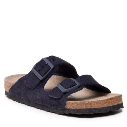 Birkenstock Arizona Suede Leather Soft Footbed Sandal in Midnight  Men's Footwear