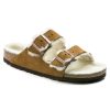 Birkenstock Arizona Shearling Suede Sandal in Mink  Women's Footwear