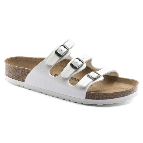 Birkenstock Women's Florida Birko-Flor Classic Footbed Sandal in White  Women's Footwear