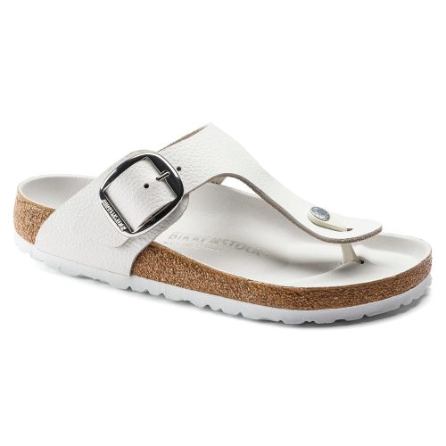 Birkenstock Gizeh Big Buckle Oiled Leather in White  Women's Footwear