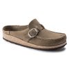 Birkenstock Buckley Suede Leather Clog in Gray Taupe  Women's Footwear