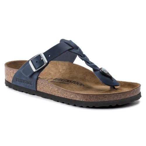 Birkenstock Gizeh Braided Oiled Leather in Navy  Shoes