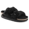 Birkenstock Arizona Big Buckle Shearling Sandal in Teddy Black  Women's Footwear