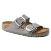 Birkenstock Arizona Big Buckle Nubuck Leather in Dove Gray  Women's Footwear