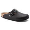 Birkenstock Men's Boston Grip Leather in Vintage Wood Black  Men's Footwear