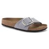 Birkenstock Madrid Big Buckle Nubuck Leather in Purple Fog  Women's Footwear