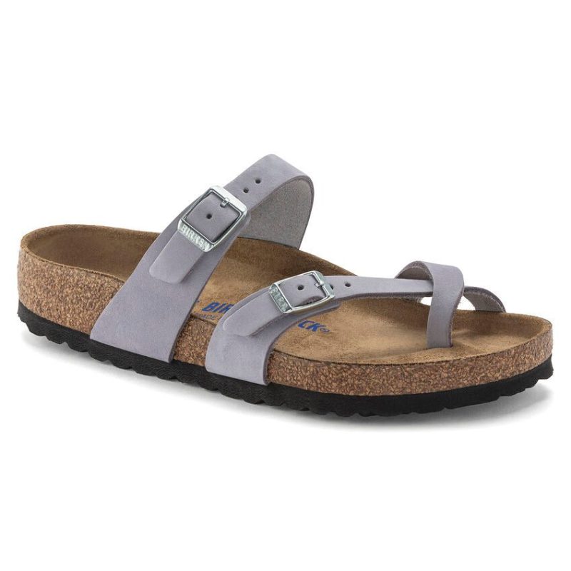 Birkenstock Women's Mayari Soft Footbed in Purple Fog Nubuck Leather  Women's Footwear