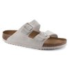 Birkenstock Arizona Soft Footbed Suede Leather In Antique White  Unisex Footwear