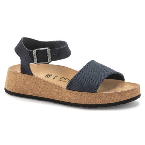 Birkenstock Women's Glenda Suede Leather Textile in Midnight  Shoes