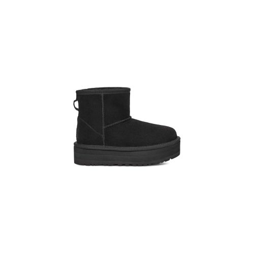 UGG Kid's Classic Mini Platform in Black  Kid's Footwear