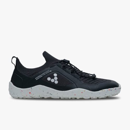 Vivobarefoot Men's Primus Trail Knit FG in Obsidian White  Men's Footwear