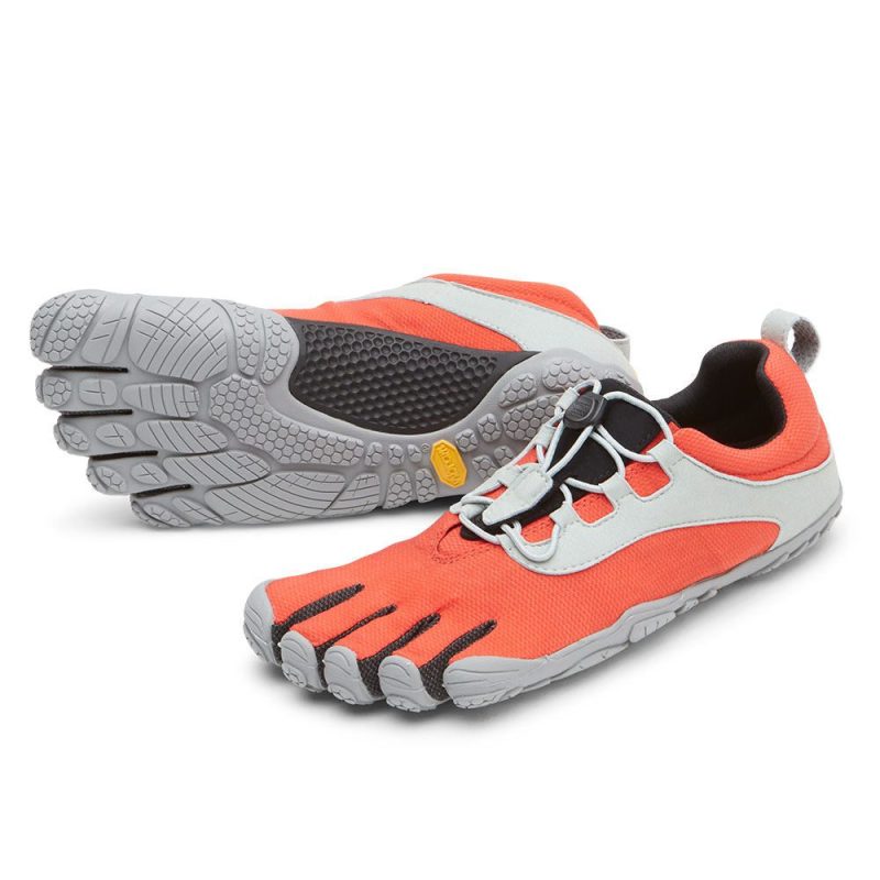 Vibram Women's V-Run Retro in Red Black Grey  Footwear