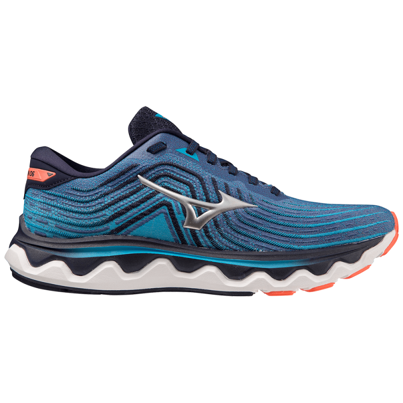 Mizuno Men's Wave Horizon 6 in Surf the Web-Silver  Footwear