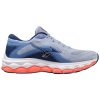 Mizuno Women's Wave Sky 7 Running Shoe in Blue Heron Silver  Women's Footwear