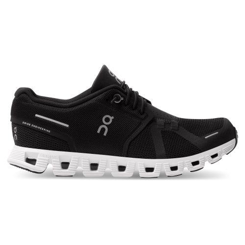 On Running Women's Cloud 5 Running Shoe in Black White  Women's Footwear