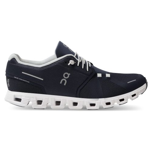 On Running Men's Cloud 5 Running Shoe in Midnight White  Men's Footwear