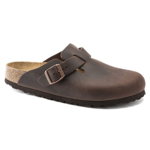 Birkenstock Boston Oiled Leather Classic Footbed Clog in Habana  Men's Footwear