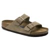 Birkenstock Arizona Suede Leather Soft Footbed Sandal in Taupe  Unisex Footwear