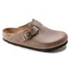 Birkenstock Boston Oiled Leather Classic Footbed Clog in Tobacco Brown  Men's Footwear