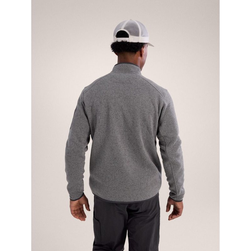 F24 X000008906 Covert 1 2 Zip Neck Void Heather Graphite Back View