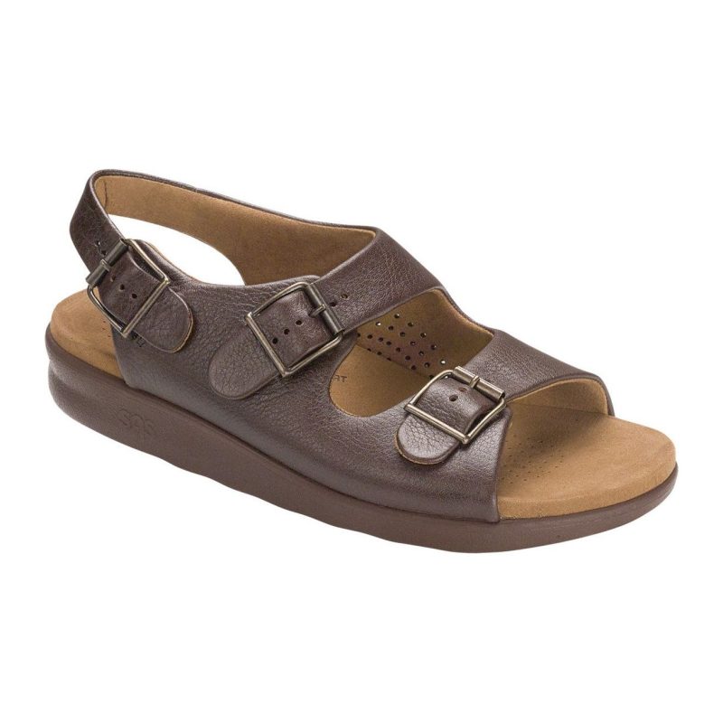 SAS Men's Bravo Heel Strap Sandal in Brown Wide  Men's Footwear