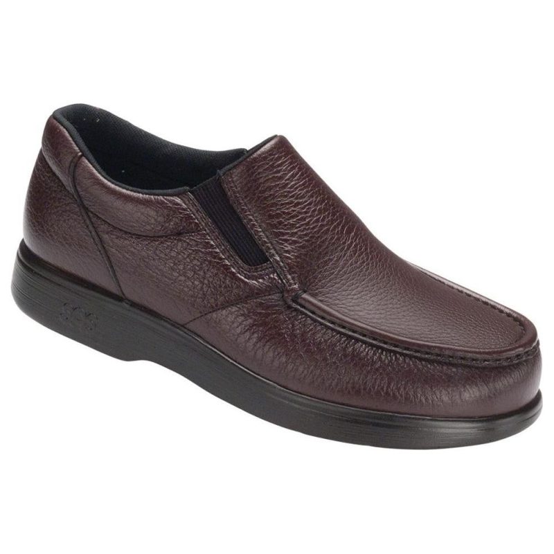 SAS Men's Side Gore Slip On in Cordovan Wide  Men's Footwear