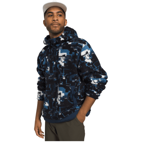 The North Face Men's Campshire Fleece Hoodie in Summit Navy Digital Half Dome Print  Men's Apparel