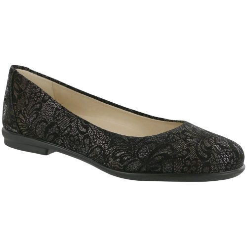 SAS Women's Scenic Ballet Flat in Black Lace Wide  Women's Footwear