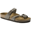 Birkenstock Mayari Birkibuc Classic Footbed Sandal in Stone  Women's Footwear