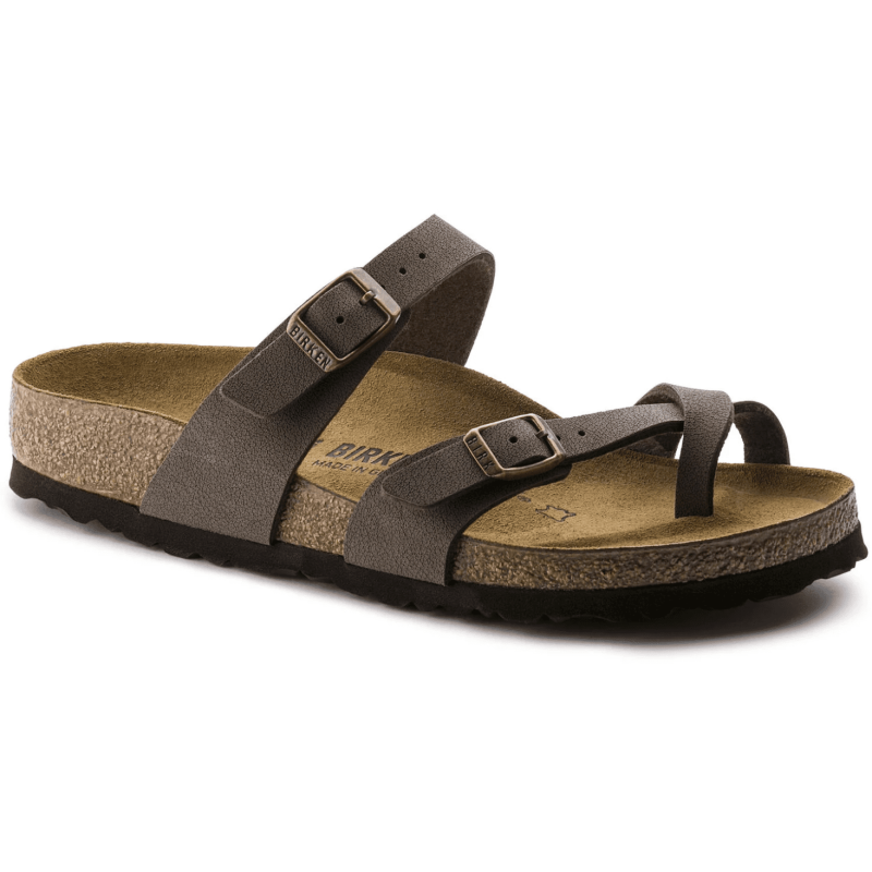 Birkenstock Mayari Birkibuc Classic Footbed Sandal in Mocha  Women's Footwear