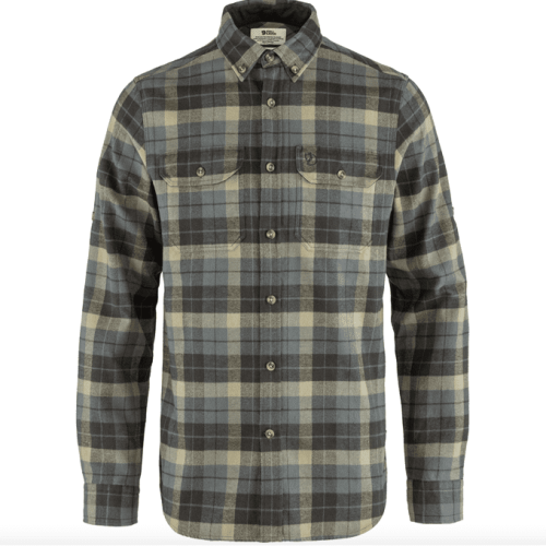 Fjallraven Men's Singi Heavy Flannel Shirt in Super Grey Stone Grey  Men's Apparel