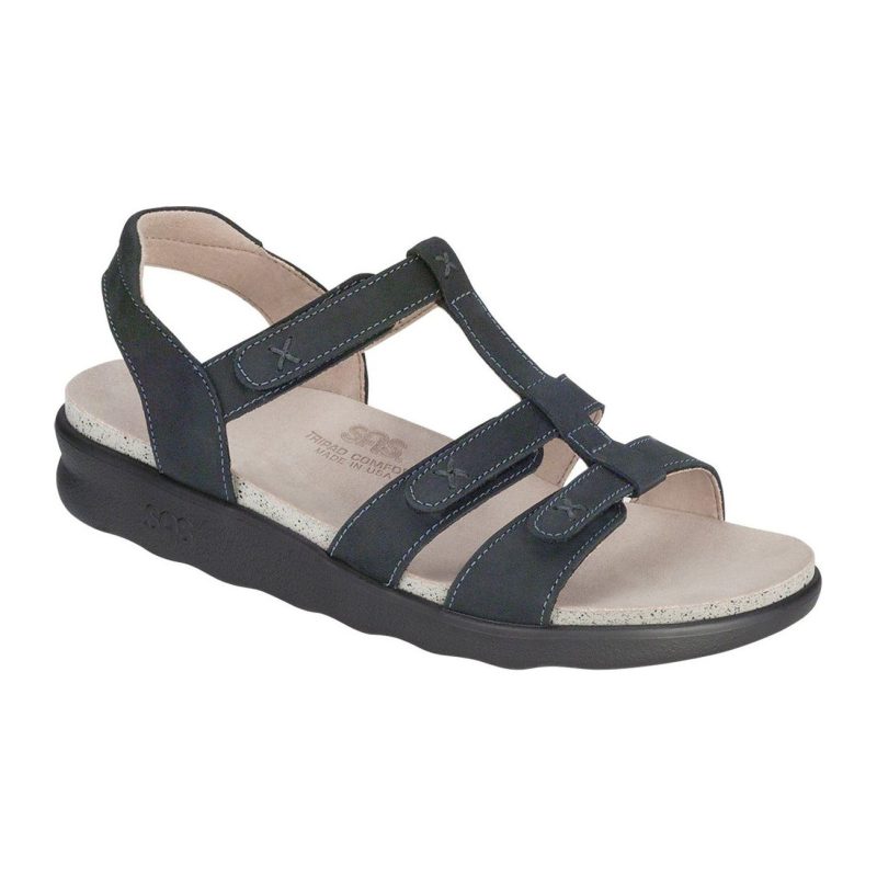 SAS  Women's Sorrento T-Strap Sandal in Nero Wide  Women's Footwear