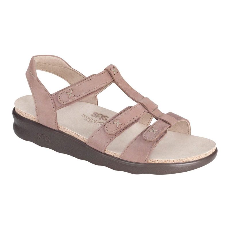 SAS Women's Sorrento T-Strap Sandal in Praline Wide  Women's Footwear