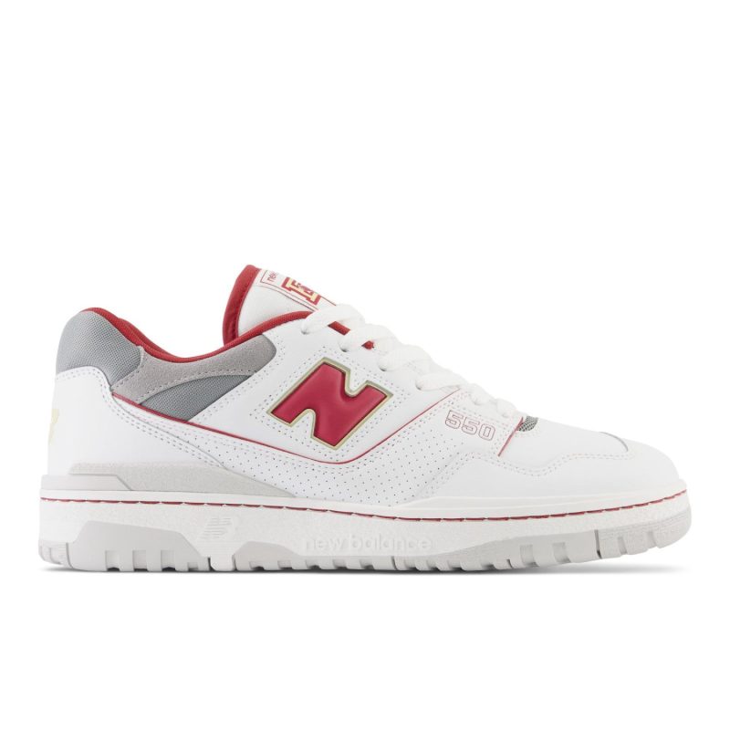 New Balance Men's BB550 in White Shadow Grey Cardinal Vegas Gold  Men's Footwear