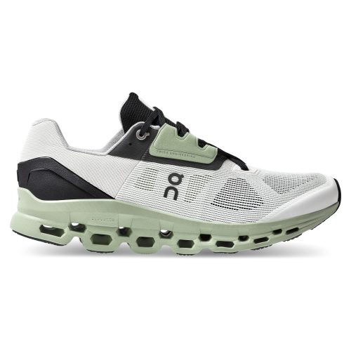 On Running Men's Cloudstratus Shoe in White Black  Men's Footwear